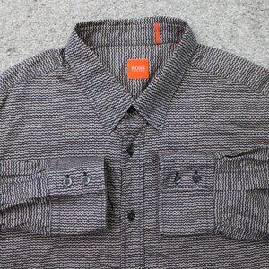 BOSS Hugo Boss Doolittle Shirt Mens 2XL XXL Gray 100% Cotton L/S Button Up